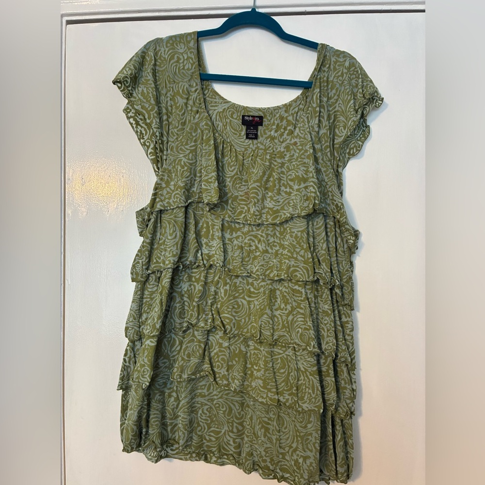 Style & Co. Olive Patterned Top